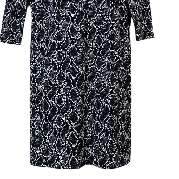 Michael Michael‎ Kors 3/4 Sleeves  Snake Print Dress Stretch Black Grey Size S - Picture 9 of 12